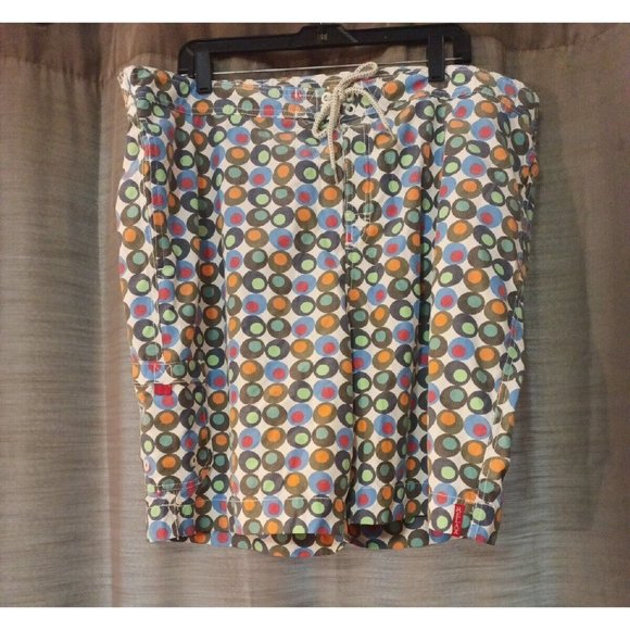 Men's Tommy Bahama Relaxed Fit Polka Dot Multicolor Swim Trunks Size XXL